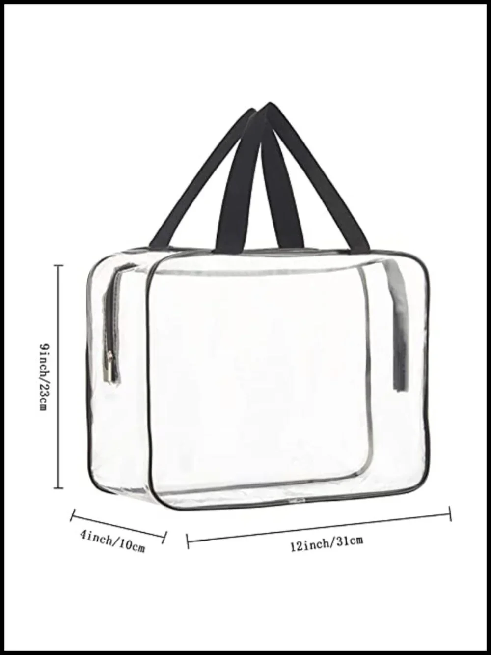 2-Piece Clear Cosmetic Tote Bag, Waterproof Transparent Makeup Organizer,